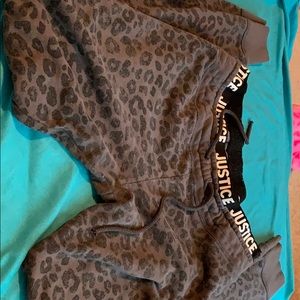 Justice joggers leopard print